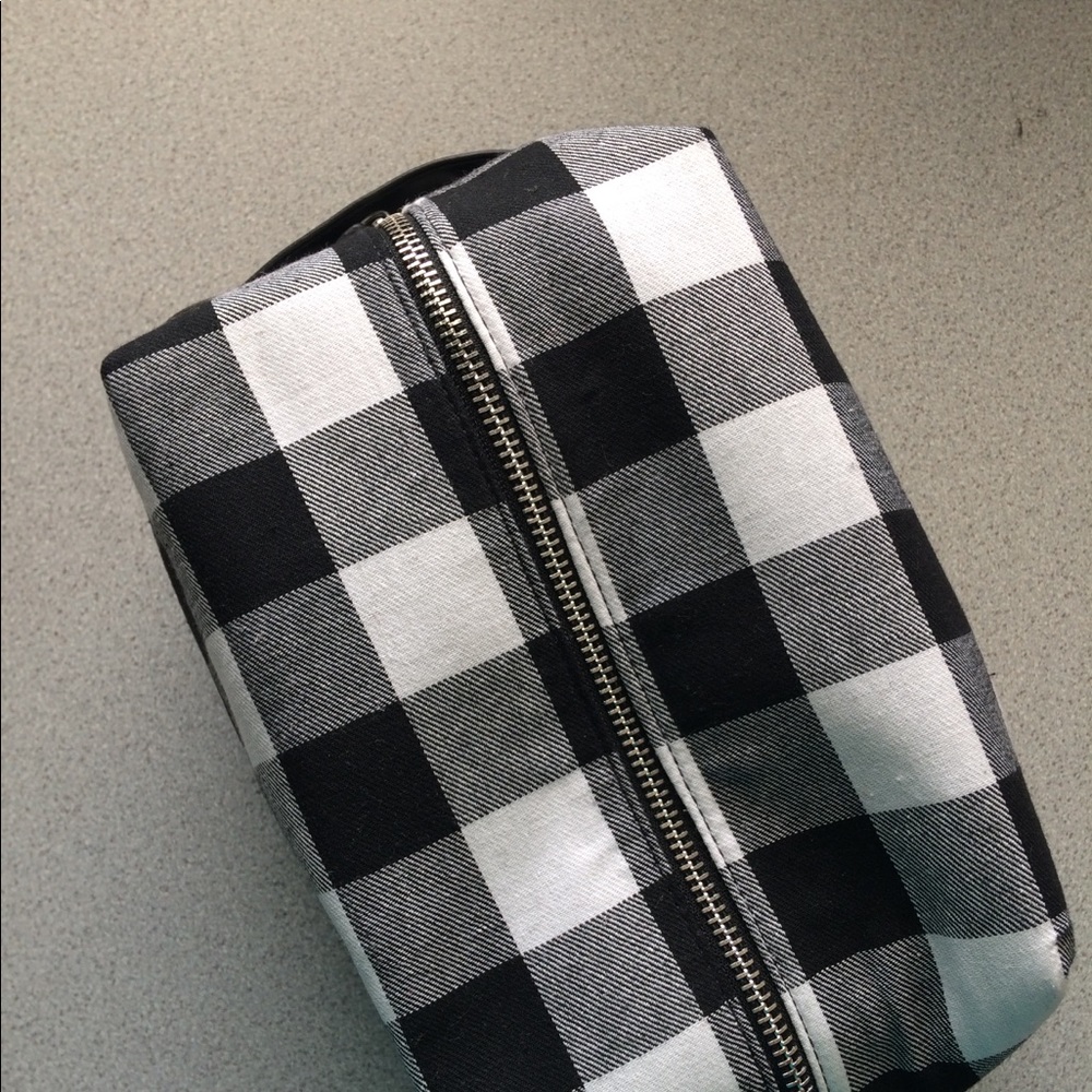 Black and White Plaid Cosmetic/Toiletries Bag